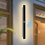 lampe murale moderne détecteur mouvement led ip65 étanche noir blanc minimaliste
