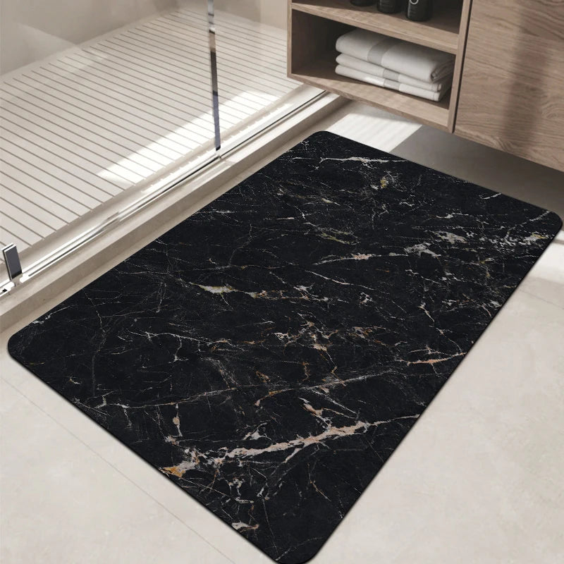 tapis bain antidérapant motif marbre moderne absorbant sol salle d'eau intérieur maison