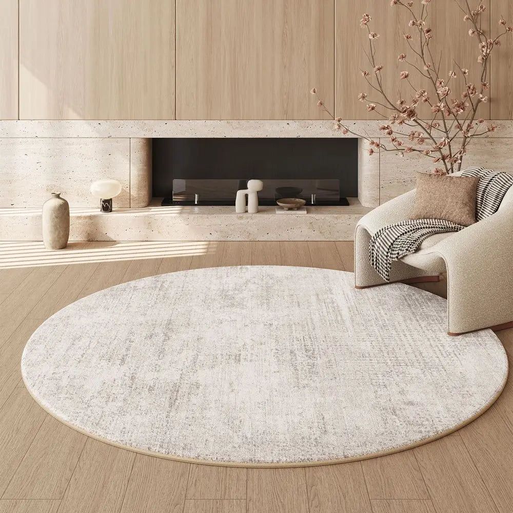 tapis rond polyester imperméable rayures concentriques moderne fond antidérapant facile nettoyage intérieur salon chambre