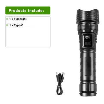 lampe poche rechargeable led laser 30w zoom portable camping hunting fishing
