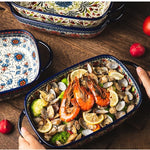 assiettes soupe vintage céramique fleur bleue rouge bordure ornée compatibles four lave vaisselle