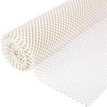 tapis anti dérapant pvc blanc cassé structure carrés moderne salle bain réutilisablewasher