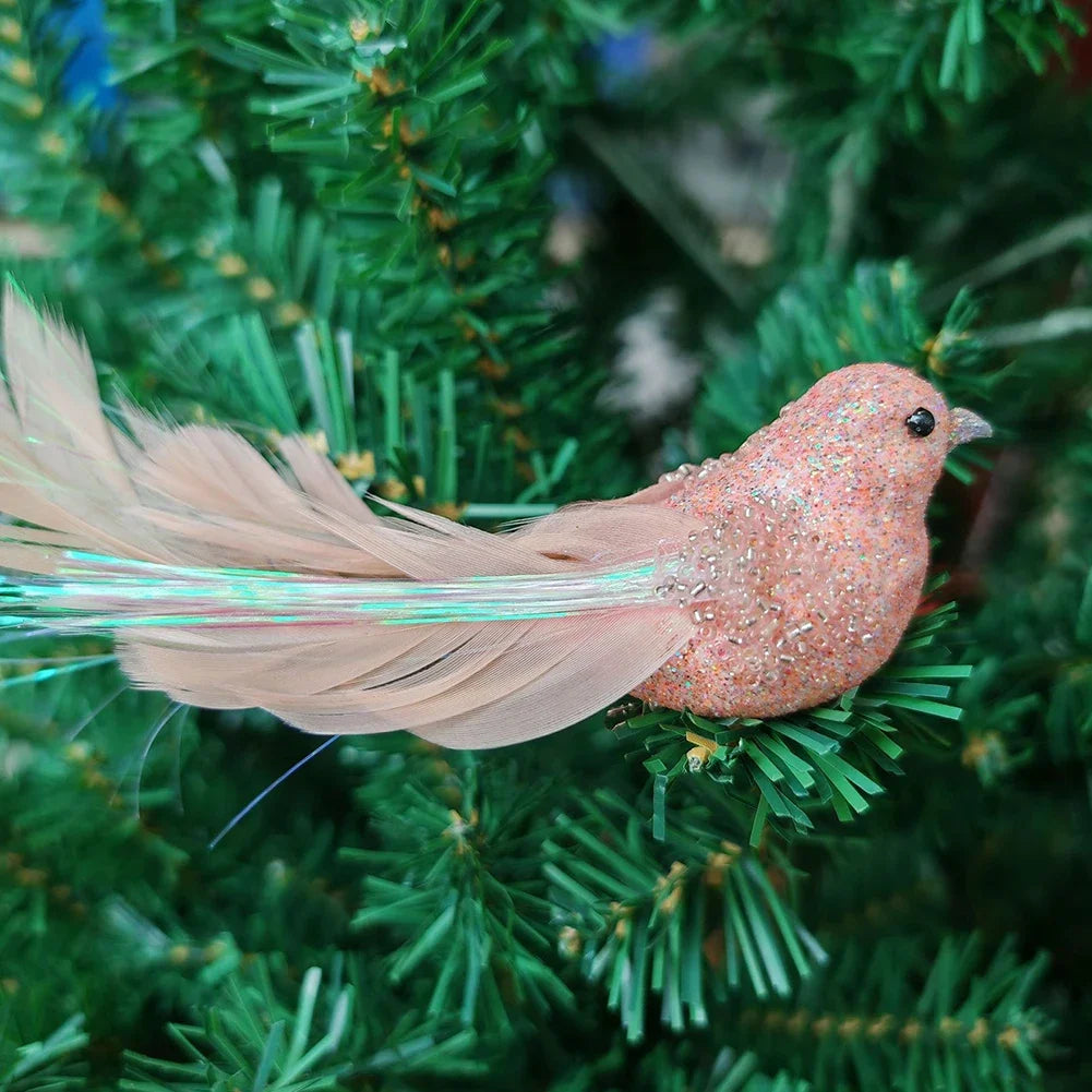 oiseaux décoratifs artificiels plumes colorées ornements maison jardin festive