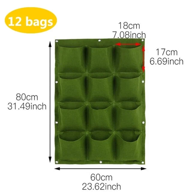 porte plantes mural suspendu poches plantes texture tissée moderne vert noir