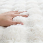 tapis blanc moderne peluche douce imitation fourrure salon chambre décoration maison