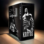 autocollants kratos graphique pvc noir blanc décalcomanie boitier pc transparent fenetre