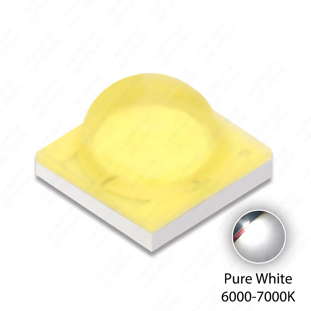 diodes led 1w 3w 5w 10w blanc chaud pur doré lumineuses 3500k 6000k plat