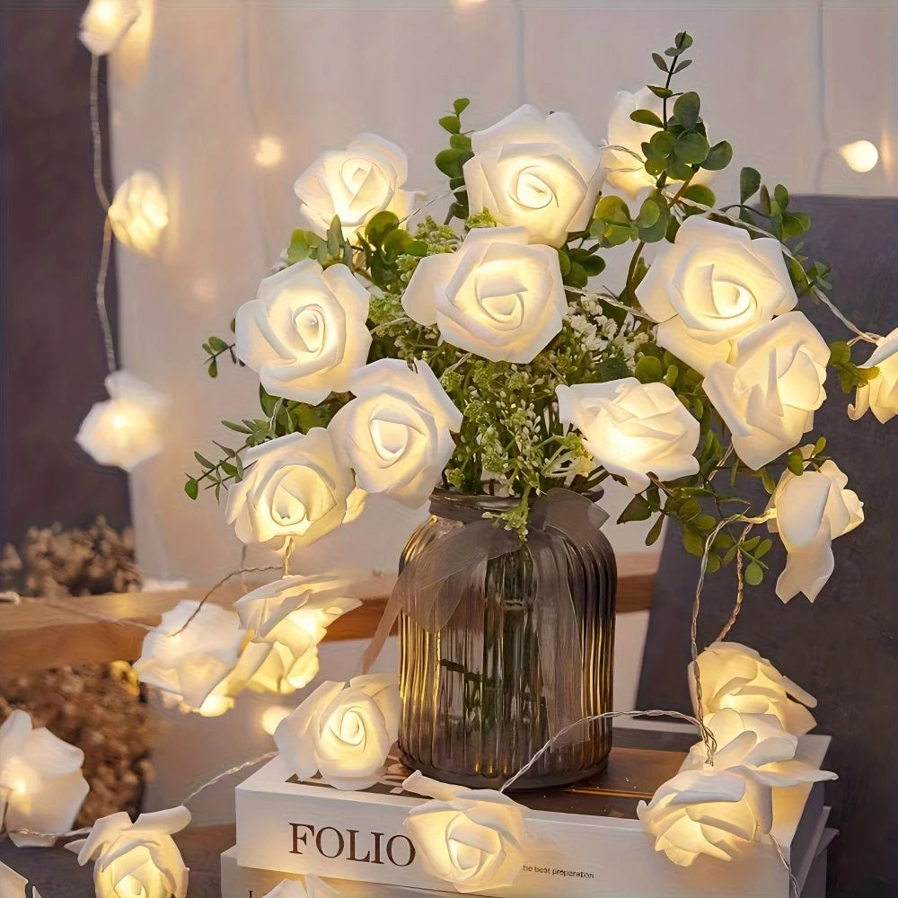 guirlande lumineuse rose led saint valentin mariage décoration intérieure moderne chambre blanc rouge