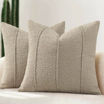 taies d'oreiller polyester texturées beige clair modernes respectueuses environnement opaques maison