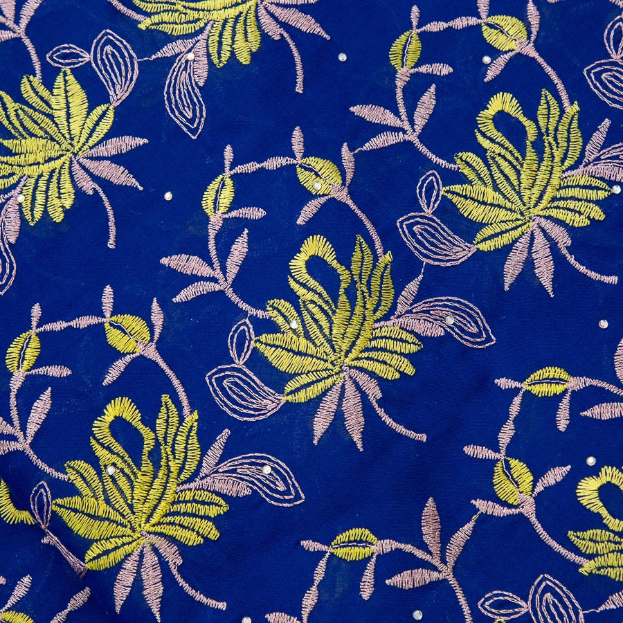 tissu brodé fleurs motifs floraux occasion mariage robe soirée qualité supérieure yards
