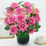 bouquet roses artificielles violet rose orange blanc moderne exposition extérieur soie