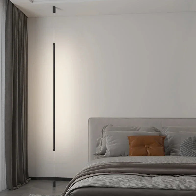 lampe poser moderne noire led adhésif 6w 10w lisse aluminium câble électrique