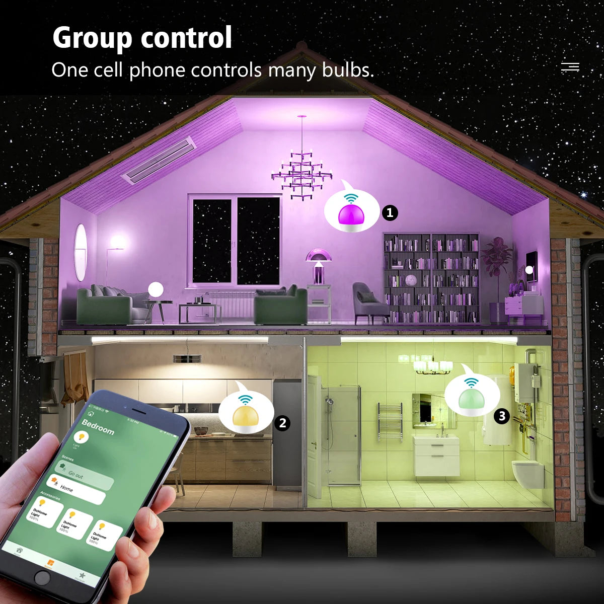 ampoule led connectée e27 blanc chaud controle wifi moderne sans fil qr code tactile