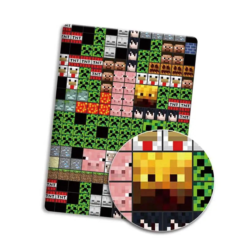 tapis souris pixel art minecraft steve creeper enderman rouge vert bleu