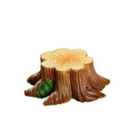 ornements résine tronc arbre miniature décoration paysagère cadeau artisanal pastoral champignons feuilles texture boisée