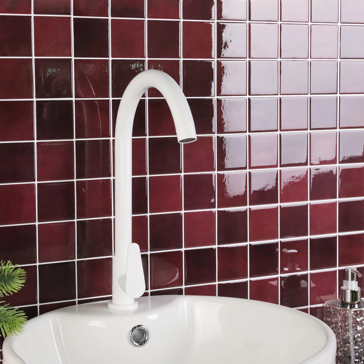 carreaux muraux autocollants 3d rouge foncé gris vert modernes 10 pièces facile