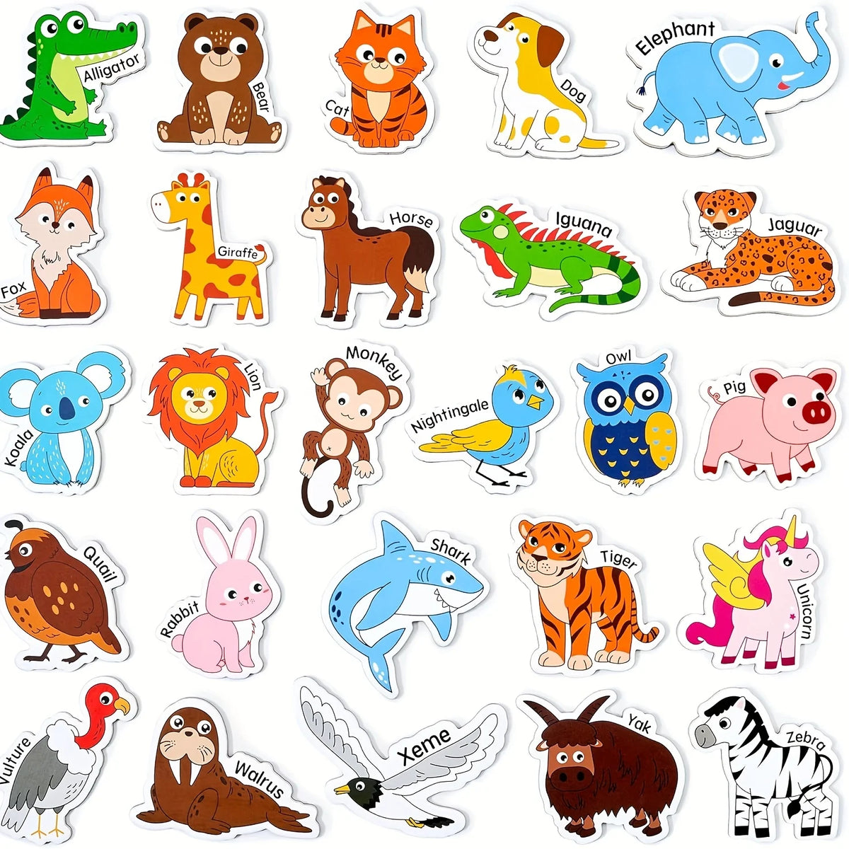autocollants aimants animaux dessin animé pvc mignons variés couleurs cartoon