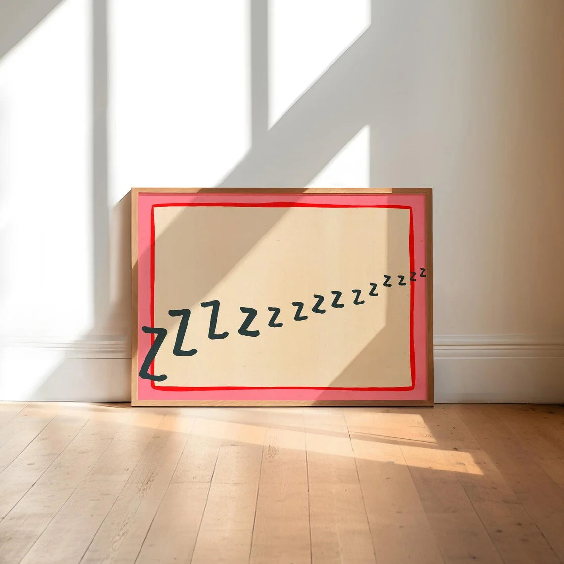cadre moderne toile lettre rouge fond beige abstraction sans cadre chambre salon