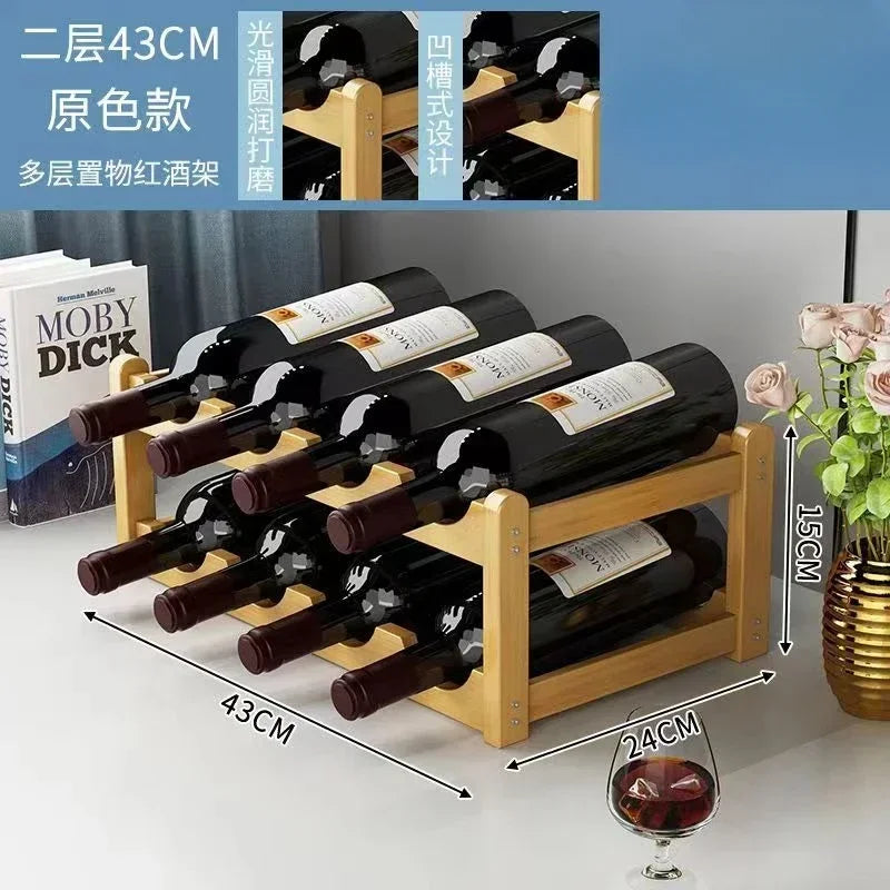 présentoir vin bois moderne marron 43x24cm étages almacenamiento bouteilles décoration maison