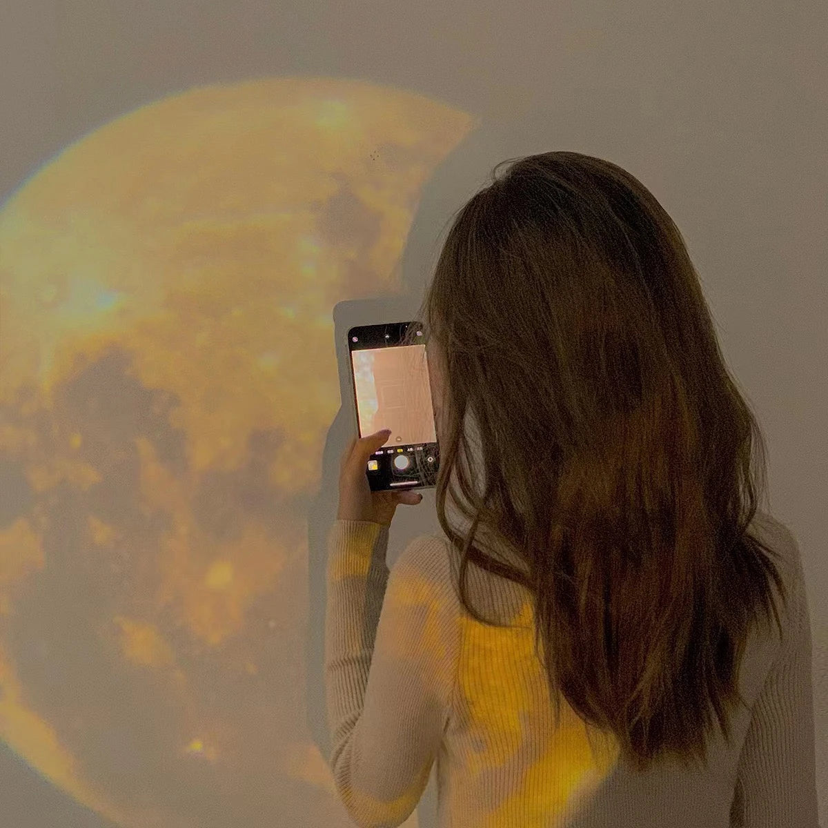 lampe led rechargeable usb projection lune atmosphère décoration murale ambiancé cratères terrestre spatial