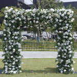 arche decorative fleurs artificielles blanc vert decoration mariage anniversaire intérieur extérieur