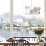 Suspension lumineuse moderne soie blanc ondulée salon 2000 82000 lumens 90 260V