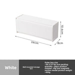 boîte rangement murale adhésive moderne compartimentée écouteurs montres lunettes blanc noir