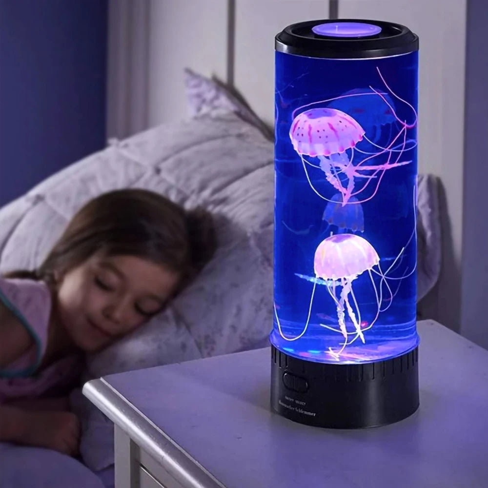 lampe led méduse couleur changeante usb batterie veilleuse table moderne enfants chambre anniversaire