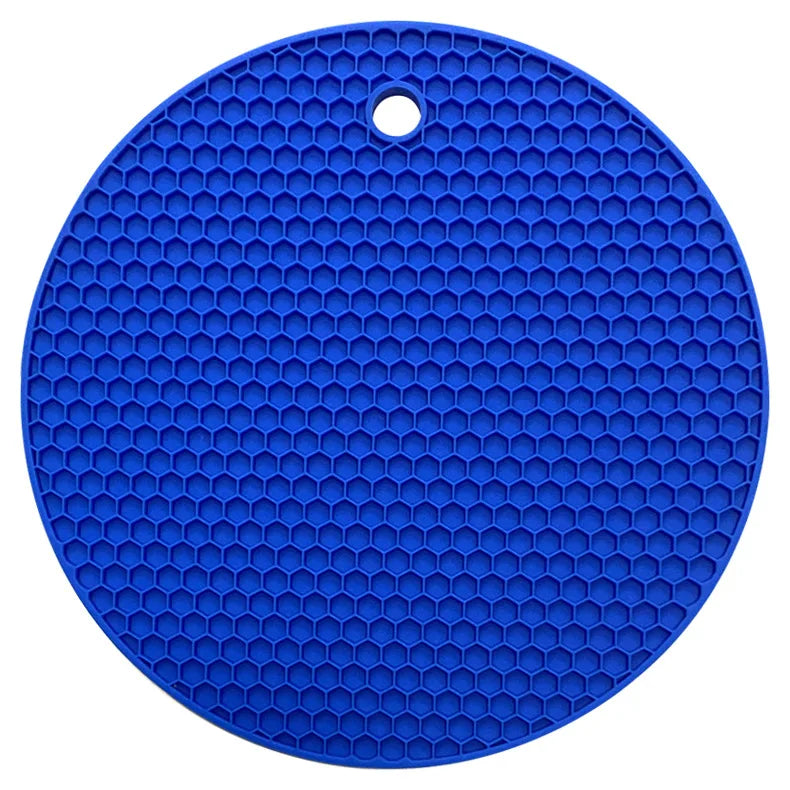 tapis table silicone moderne hexagones antidérapant résistant chaleur plat antidérapant multicolore vert violet bleu