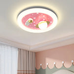 plafonnier led astronautes planètes étoiles moderne enfant bleu rose