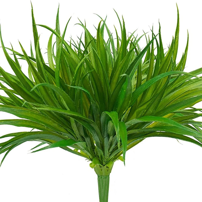 plantes artificielles herbe feuilles vertes modernes décoration intérieure extérieur minimaliste festive couleur rouge orange
