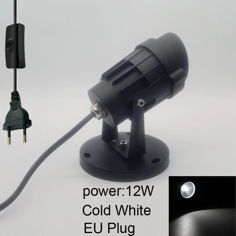 projecteur led noir moderne réglable télécommande fade strobe flash 12w us plug