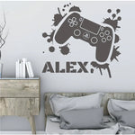 Autocollant mural personnalisé avec nom brodé sur mur de salle de jeux
