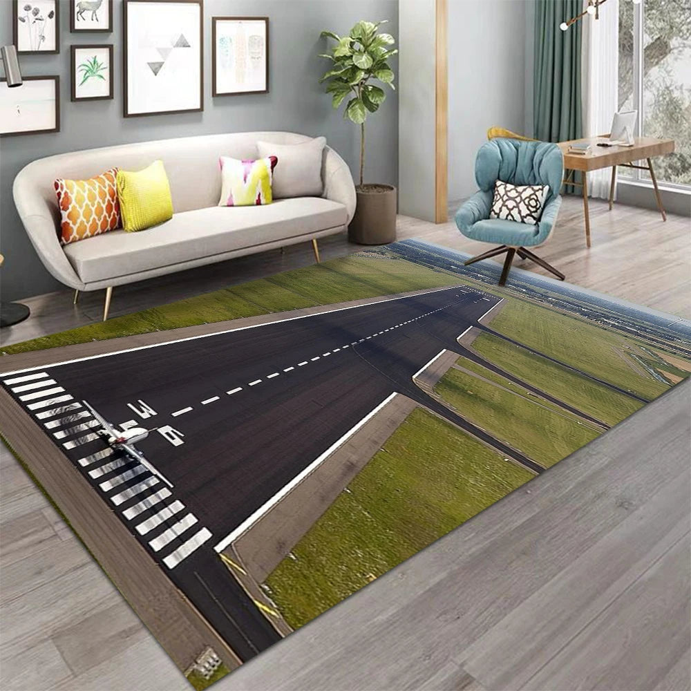 tapis moderne avion ville bleu noir blanc extérieur salon prière 80x120cm 120x160cm