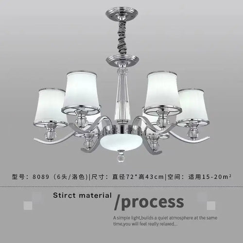 lustre classique cristal tissu doré grand luminaire suspendu salon chambre luxe