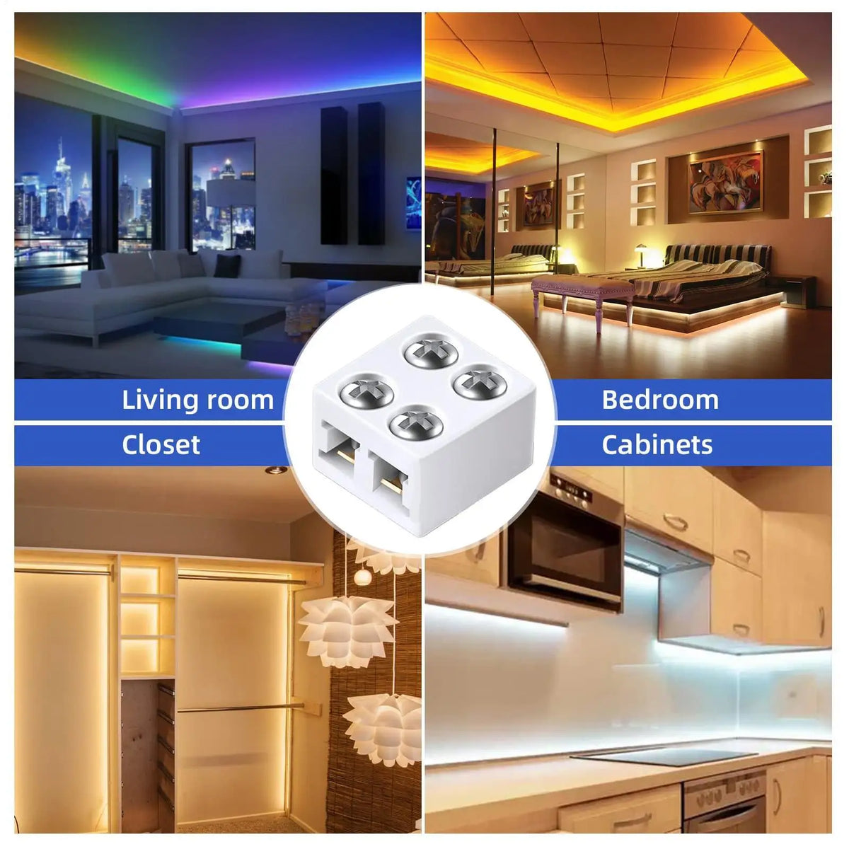 connecteur ruban led blanc vis moderne câble rouge noir fixationsoutil électricalumière électronique