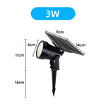 projecteur solaire led 10w 3w rgb noir moderne étanche ip65extérieur jardin cour chemin