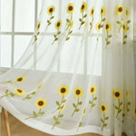 rideaux transparents fleurs tournesols pastoral tringle rideau dimensions 250cm 100cm