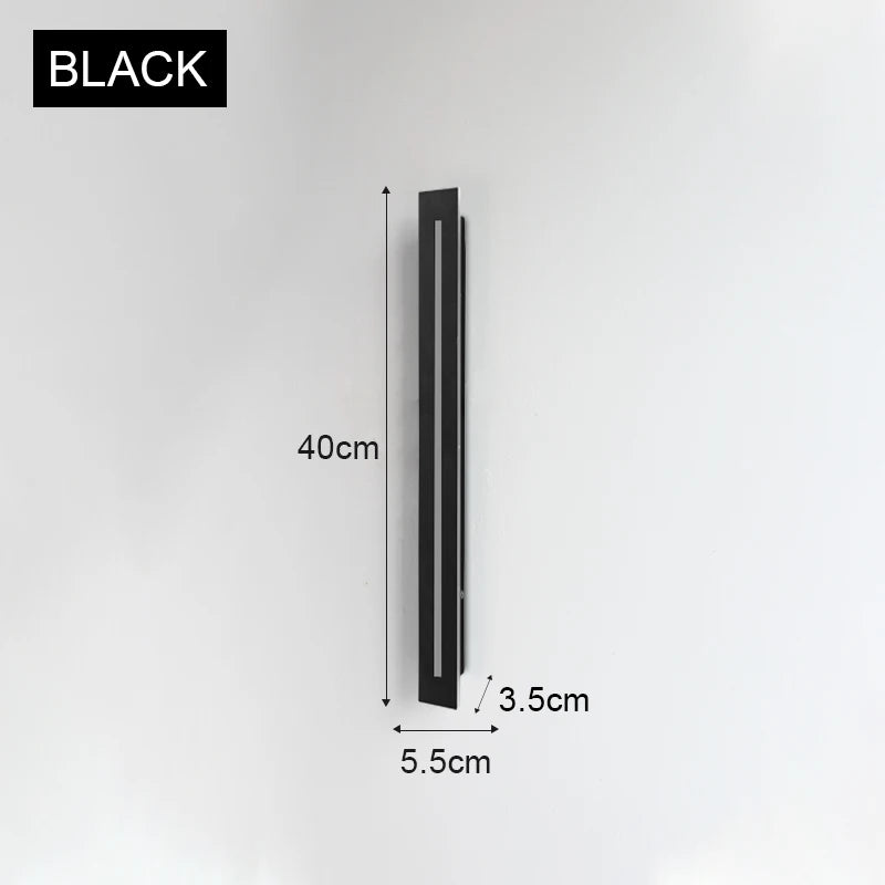 lampe murale led extérieure moderne noir blanc 40cm 60cm 80cm 100cm 120cm