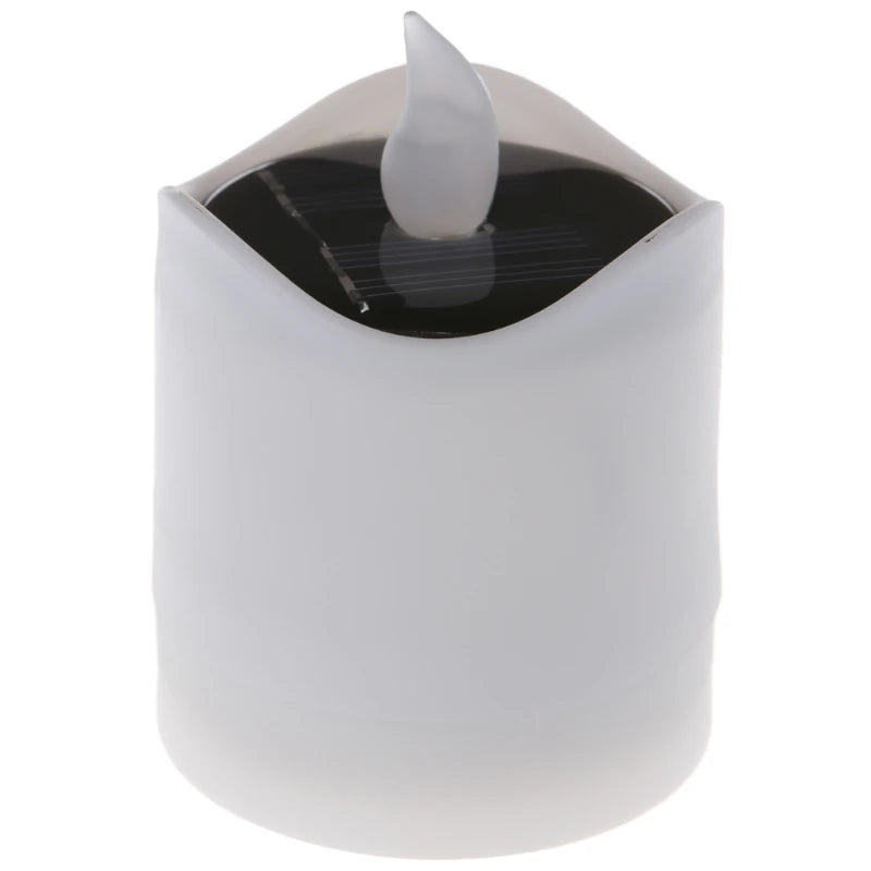 bougie led solaire blanche sans motif contemporaine 5.5cm 7.5cm decoration extérieure vacances led yellow