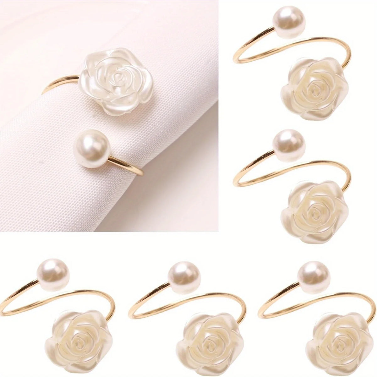 porte serviettes décoratifs rose or blanc imitation ajustables table événementnels élégants