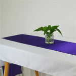 chemin table violet uni satin moderne décoration mariage fête anniversaire maison luxe chic