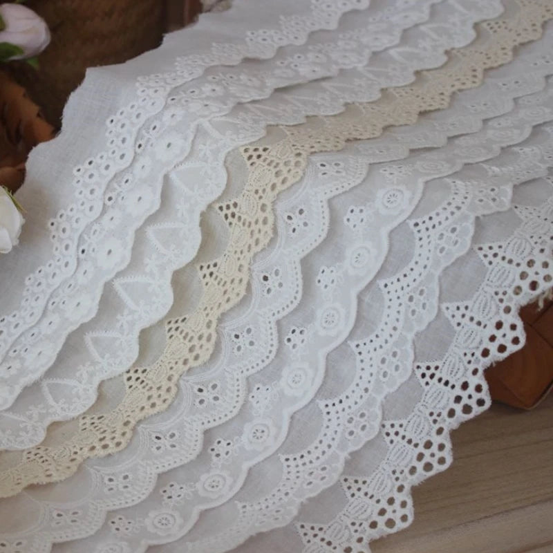 ruban dentelle vintage blanc fleurs romantique écologique coton largeur 4cm 45cm 48cm 5cm decoration