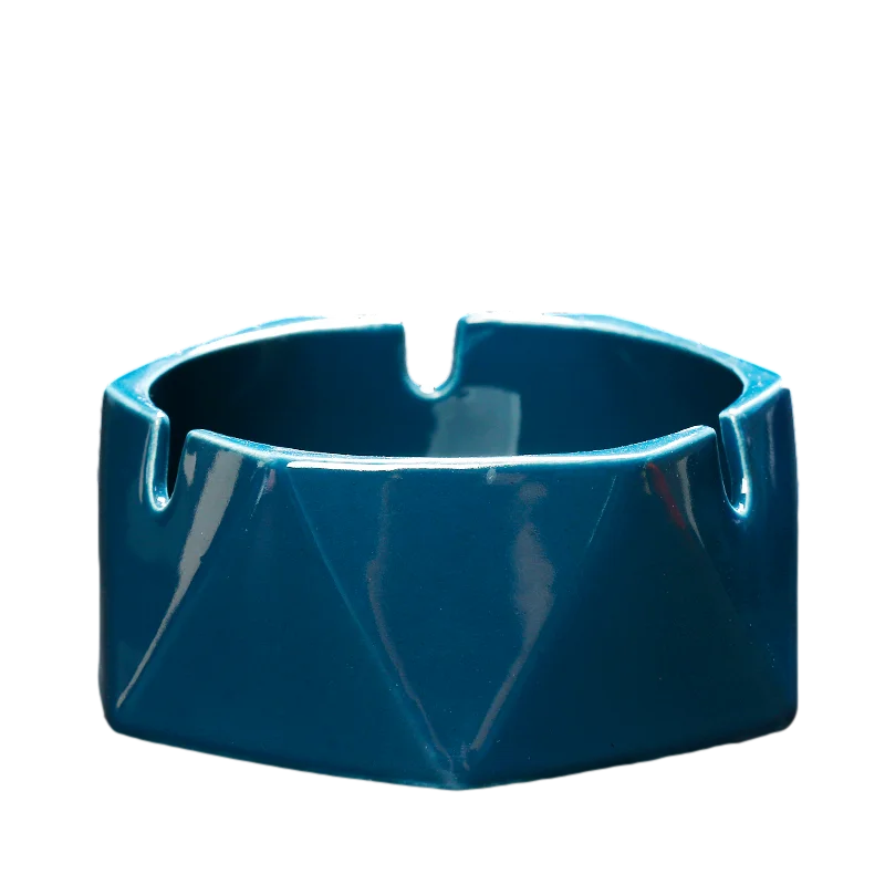 Cendrier portable céramique moderne couleur bleu blanc vert rose noir facettes