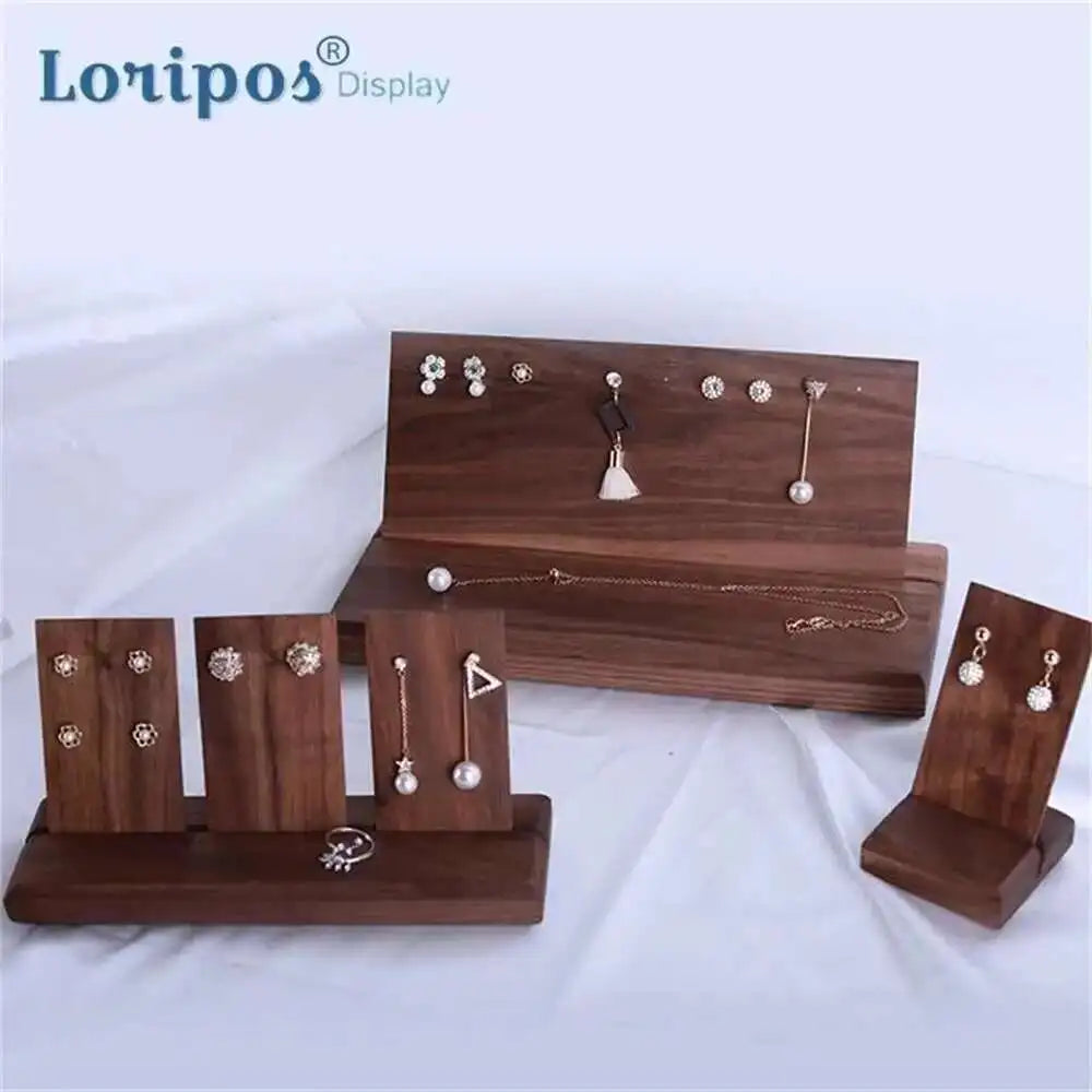 présentoir bijoux bois marron boucles d’oreilles colliers bagues support armoire rustique minimaliste