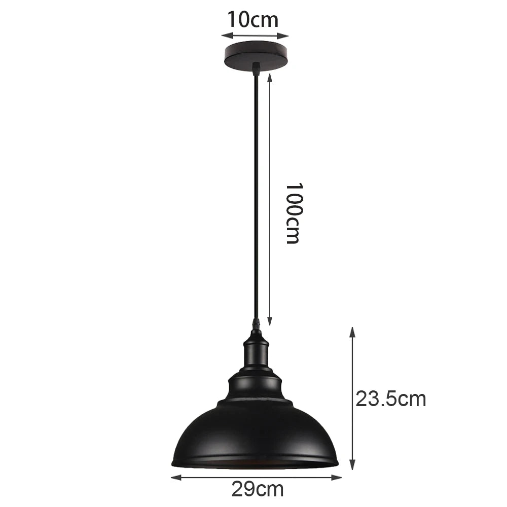 suspension industrielle vintage métal noir ampoule e27 salon chambre hallhôtel led echangée