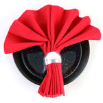 lot 12 serviettes coton table clips dorés couleur bleu clair