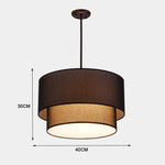 suspension lumineuse deux abat jour textile lin couleur beige noir blanc moderne minimaliste