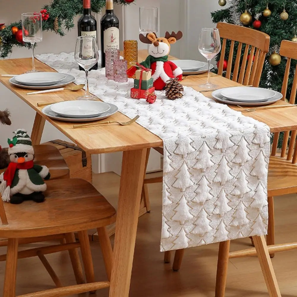 changement chemin table noël arbres étoiles dorées vert festif décoration maison festive opalescent longueur