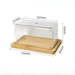 boîte beurre transparente couvercle bois moderne rectangle rangement cuisine minimaliste